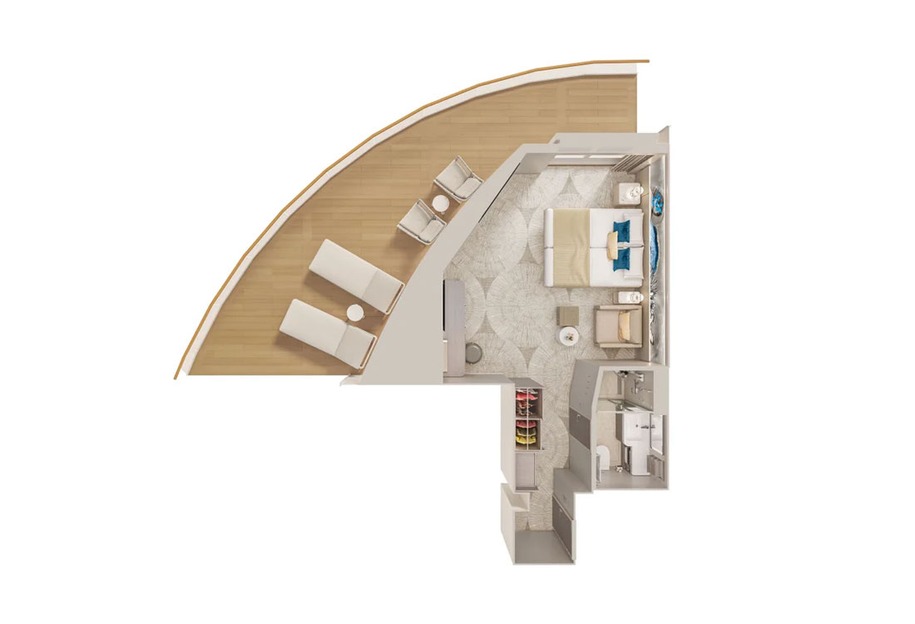 Forward-Facing Club Balcony Suite with Large Balcony