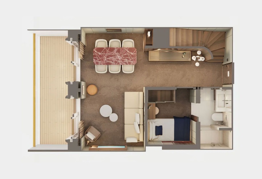 The Haven 3-Bedroom Duplex Suite with Large Balcony