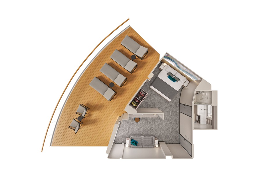 Aft-Facing Suite with Large Balcony