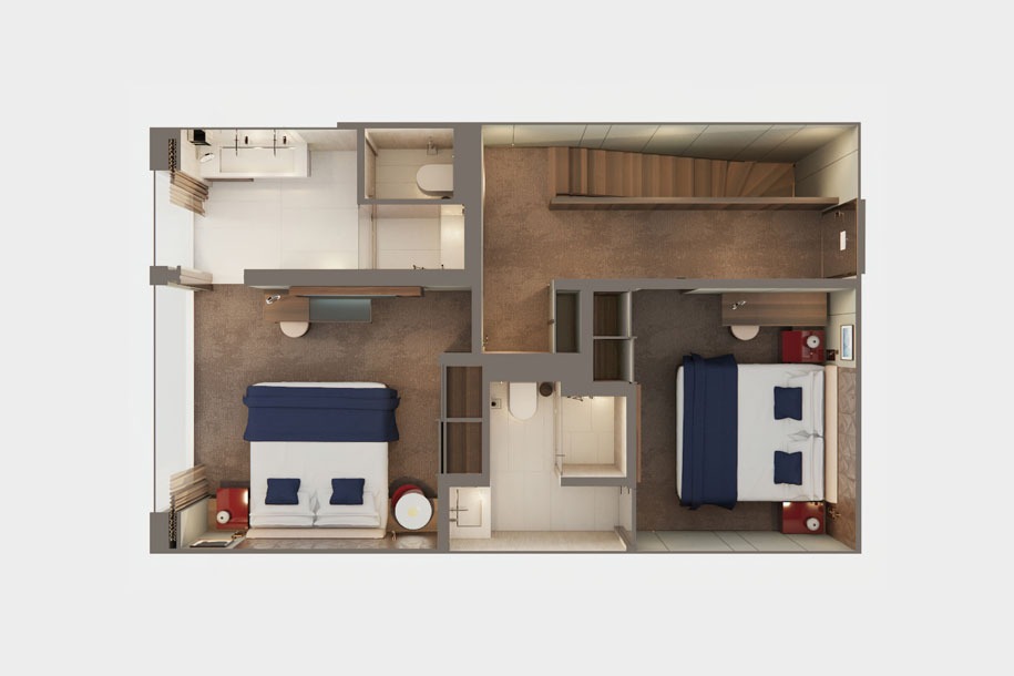The Haven 2-Bedroom Duplex Suite with Large Balcony