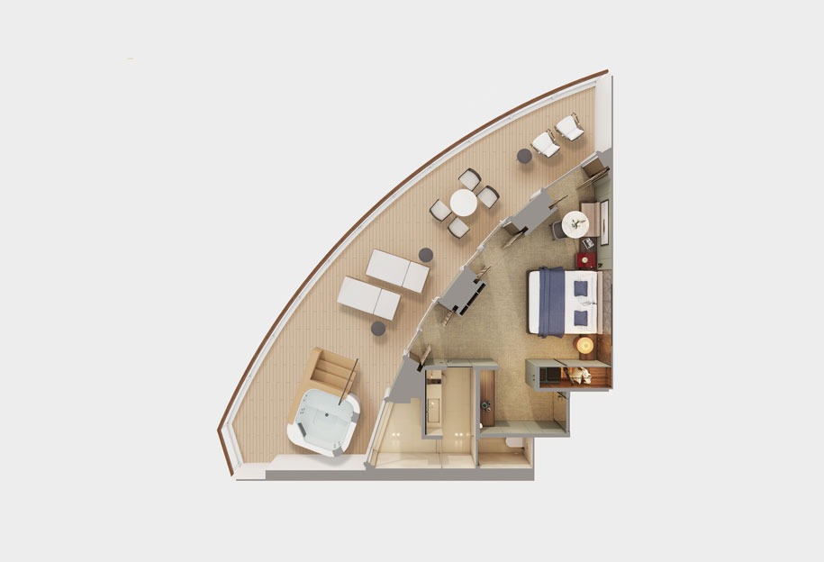 The Haven Aft-Facing Penthouse with Large Balcony