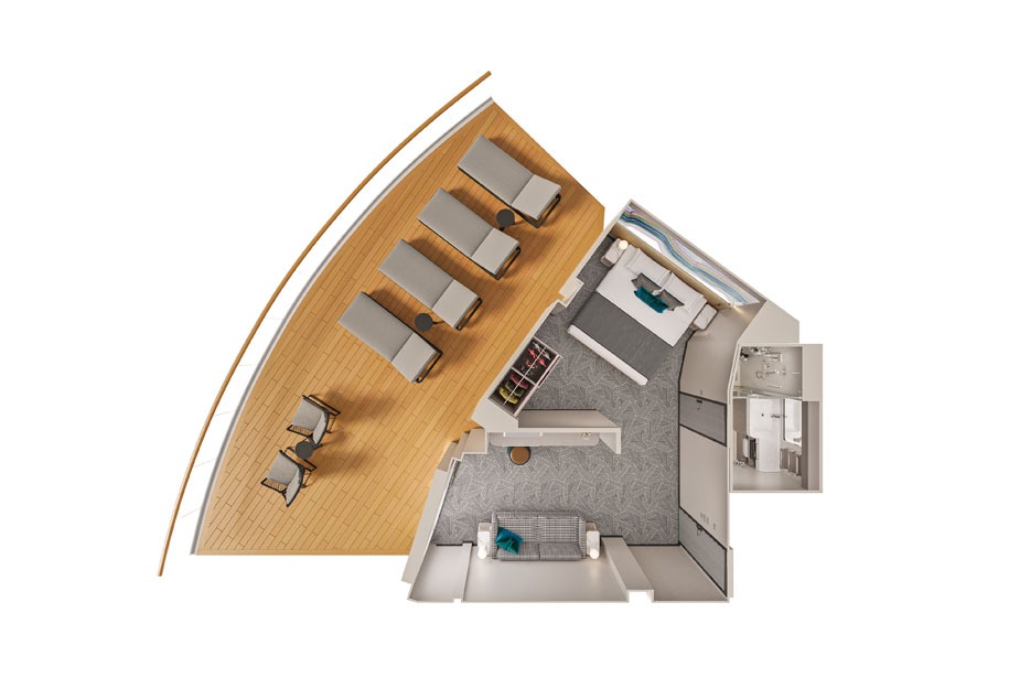 Aft-Facing Suite with Large Balcony