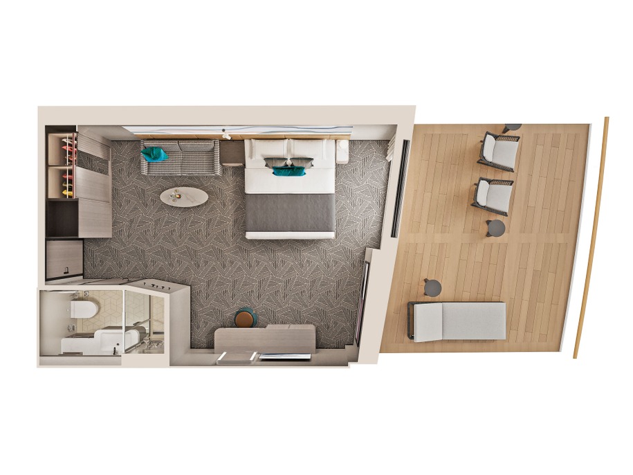Forward-Facing Suite with Large Balcony