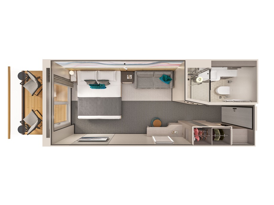 Forward Facing Club Balcony Suite